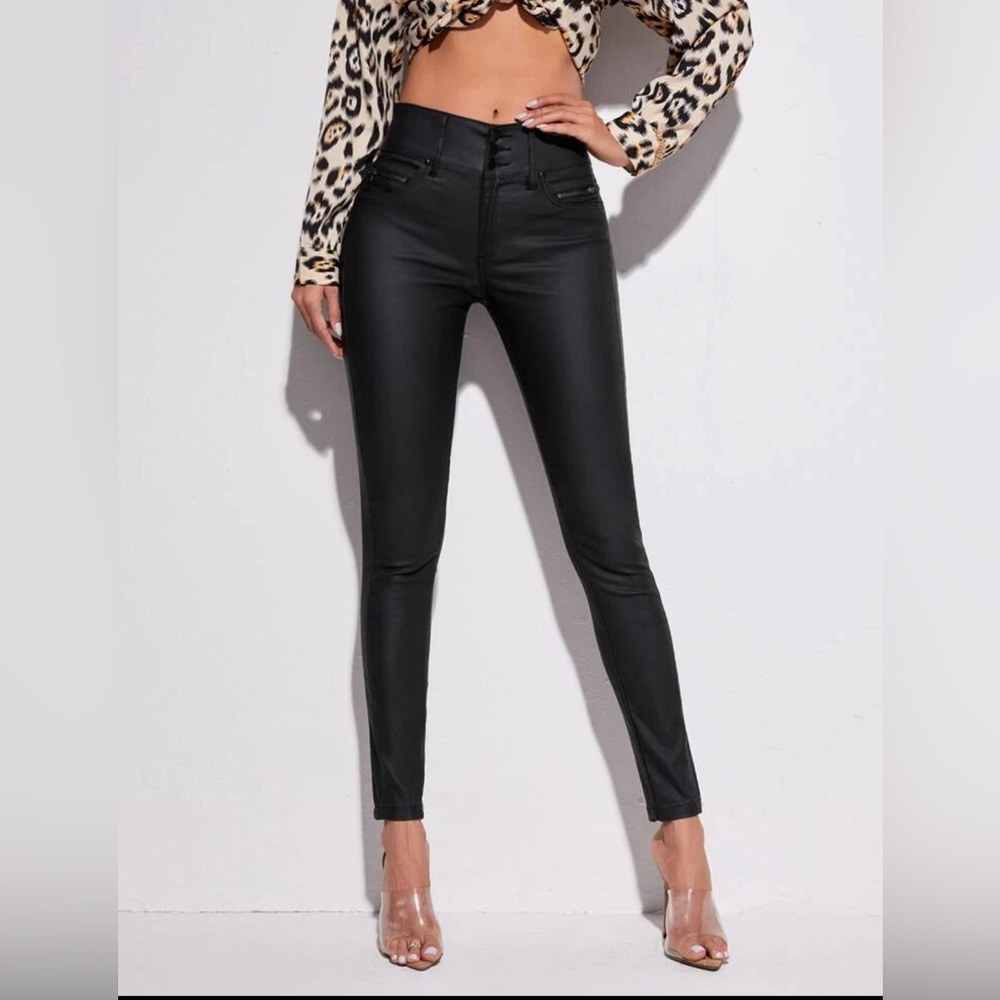 Faux leather pants